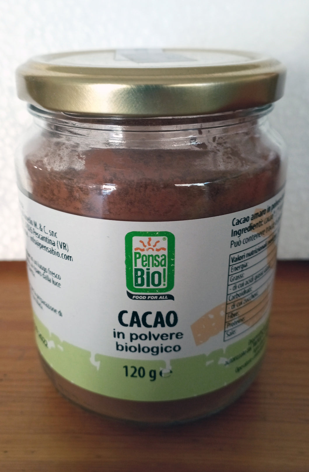 cacao amaro in polvere g120